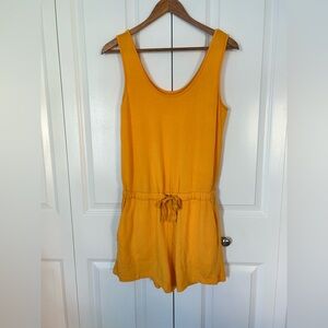 Lou & Grey Romper Shorts Tank Sleeveless Yellow Small